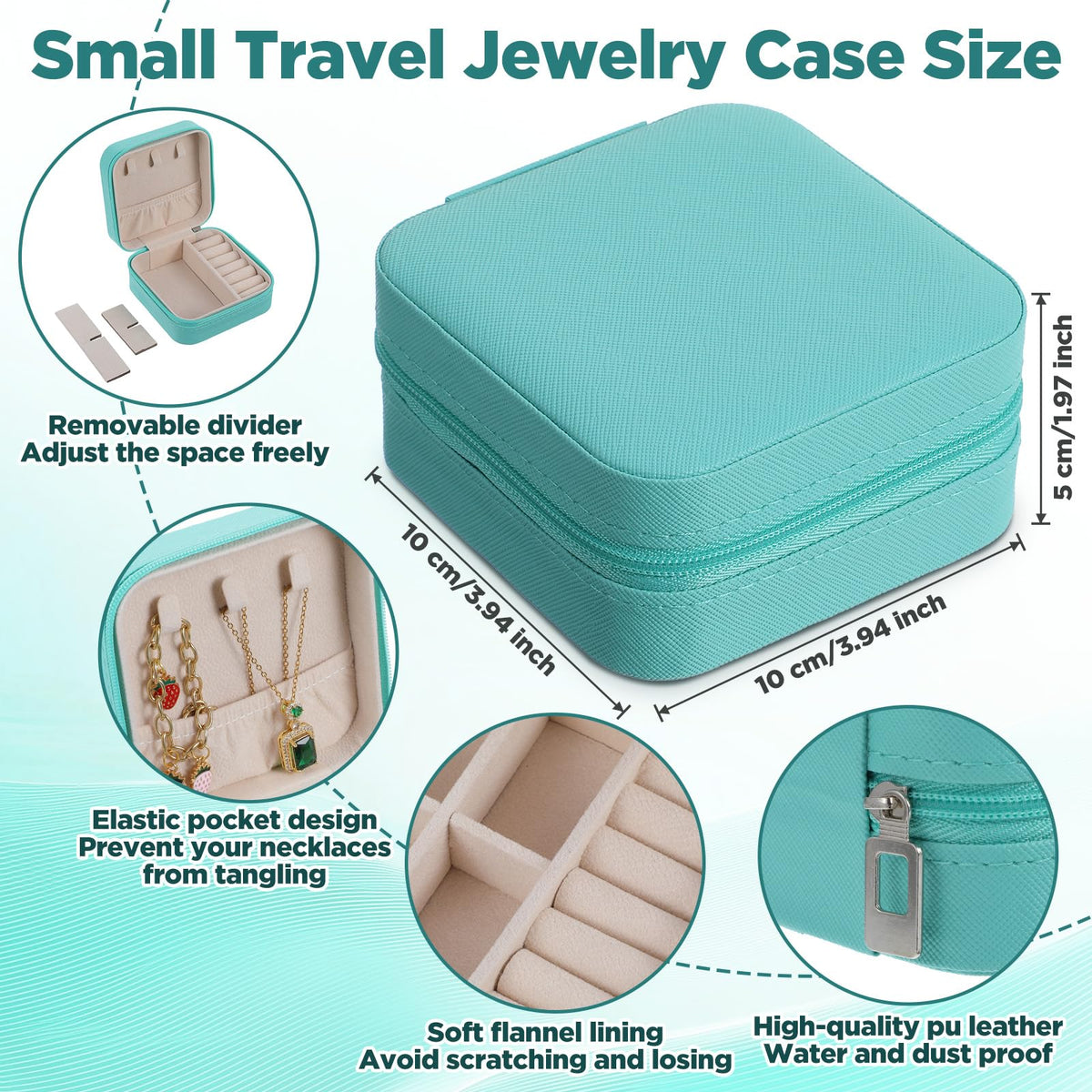 AojSup 12 Pcs Small Jewelry Box Mini Travel Jewelry Case Bridesmaid Gift Pu Leather Travel Organizer Small Jewelries Box Mini Storage Organizer Storage Boxes for Women Girls Bridesmaid Proposal Gift