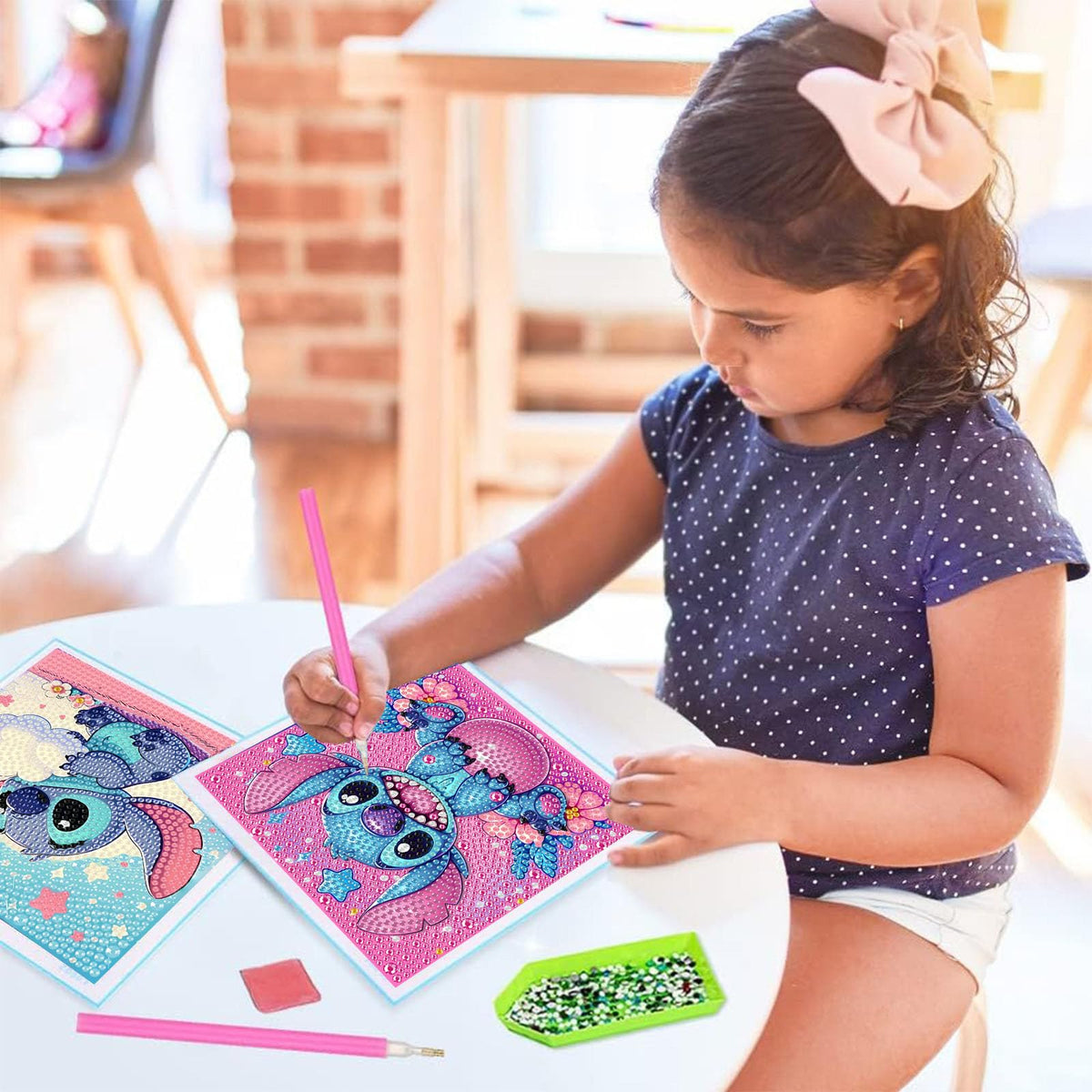 KOJEFCV 4 PCS Diamond Art Painting Kits for Kids, Cartoon Diamond Art for Kids Ages 4-8-12, Cartoon Gem Painting Kit Crafts Beginners for Gift Home Wall Decor (6x6 inch)