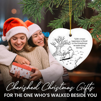 WRAPIX Christmas Friends Gifts for Women - Ceramic Christmas Ornaments 2025 for Tree Decorations - Birthday Gifts for Women Friendship Bestie BFF for Friend, Stocking Stuffers Gift