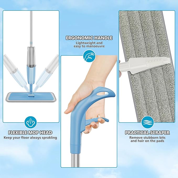 Spray Wet Mops for Hardwood Floor Cleaning: MEXERRIS Floor Mop