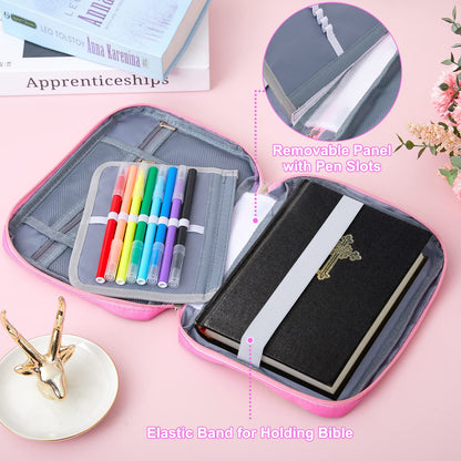 ICOSY Bible Cover Case for Women Girls Kids Bible Bag Case with Handle Kids Girls Bible Study Accessories Supplies