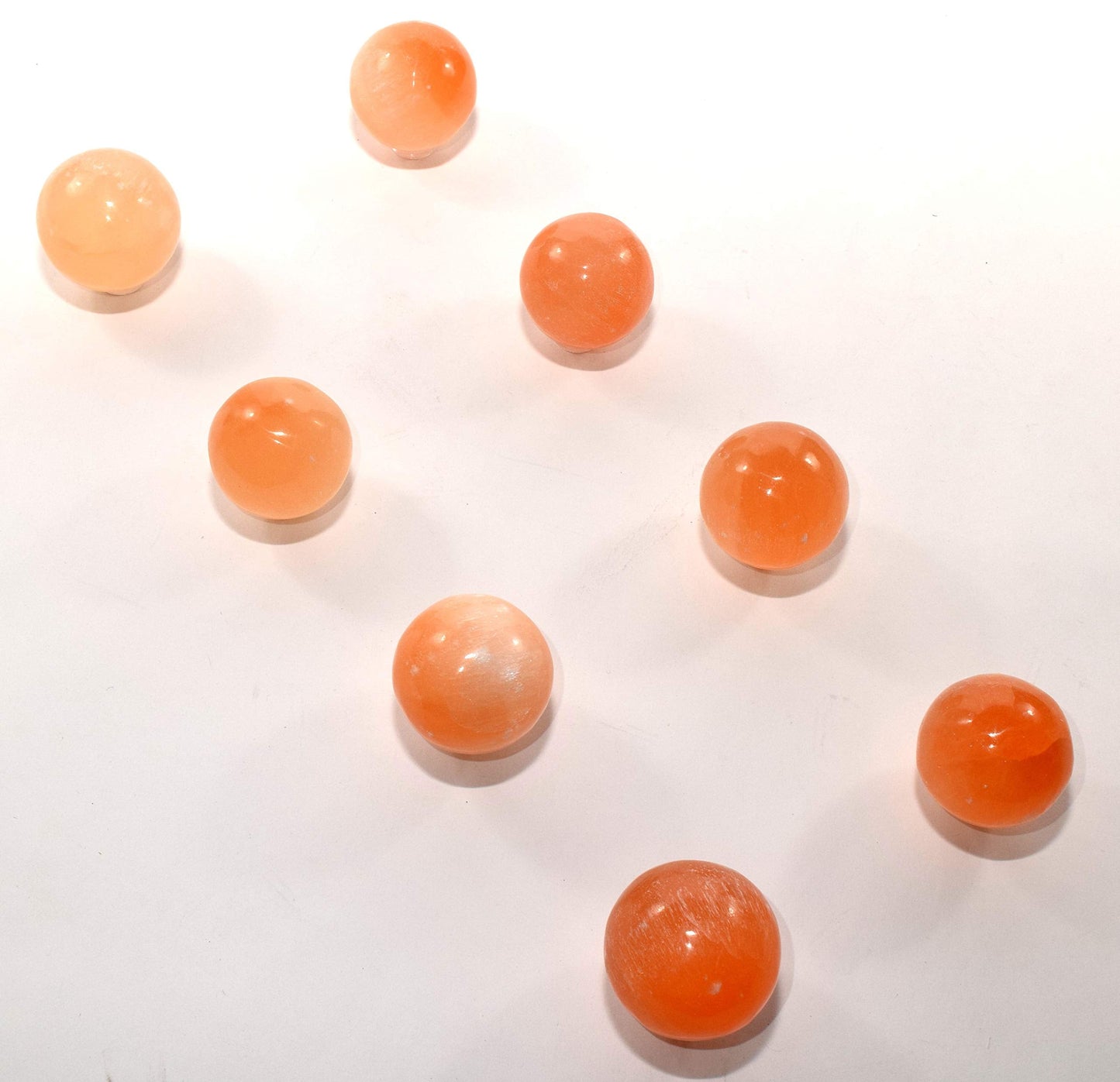 HQRP 40mm Natural Orange Selenite Sphere Polished Sparkling Gemstone Crystal Decor Mineral Ball from Morocco + Stand (1PC)