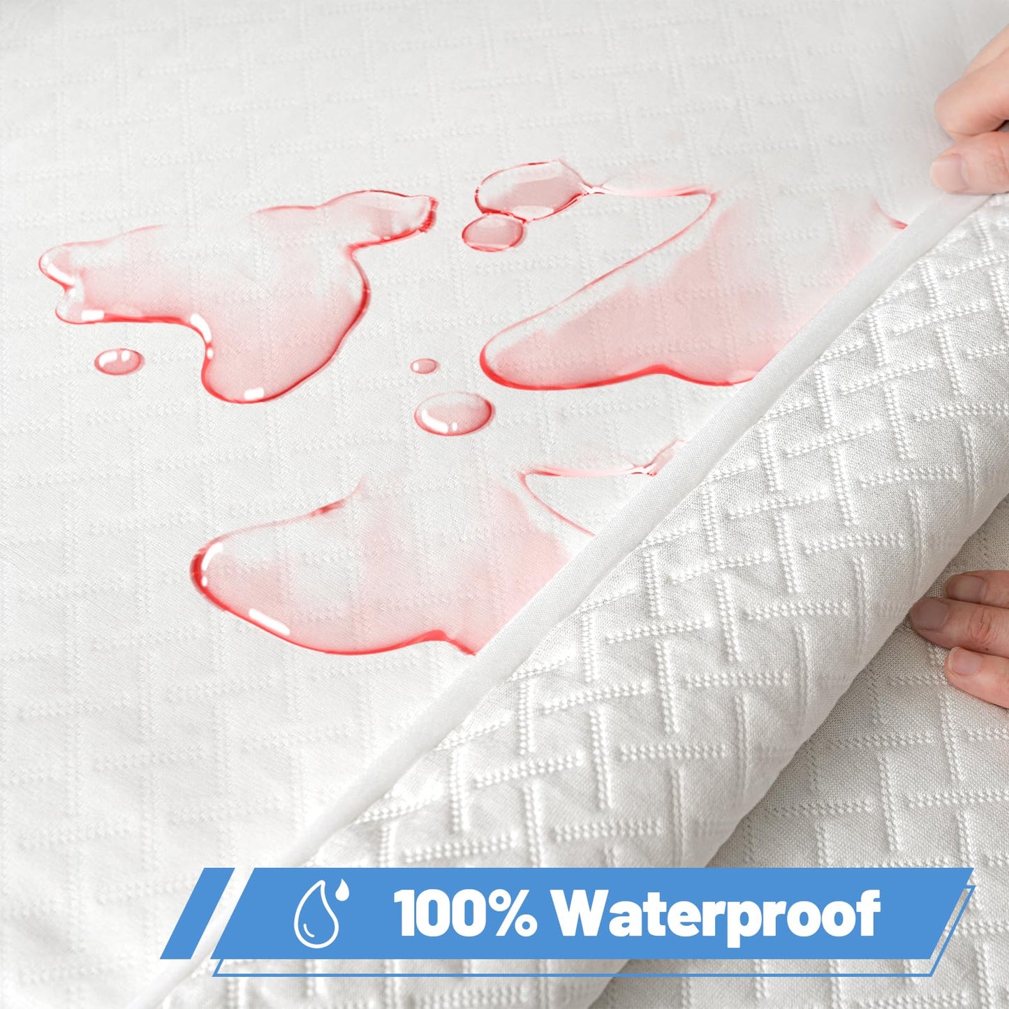 Premium Bamboo Mattress Protector – Queen Size, Waterproof, & Ultra Soft Breathable Noiseless Washable Bed Mattress Cover for Comfort & Protection MC02QUEEN-T