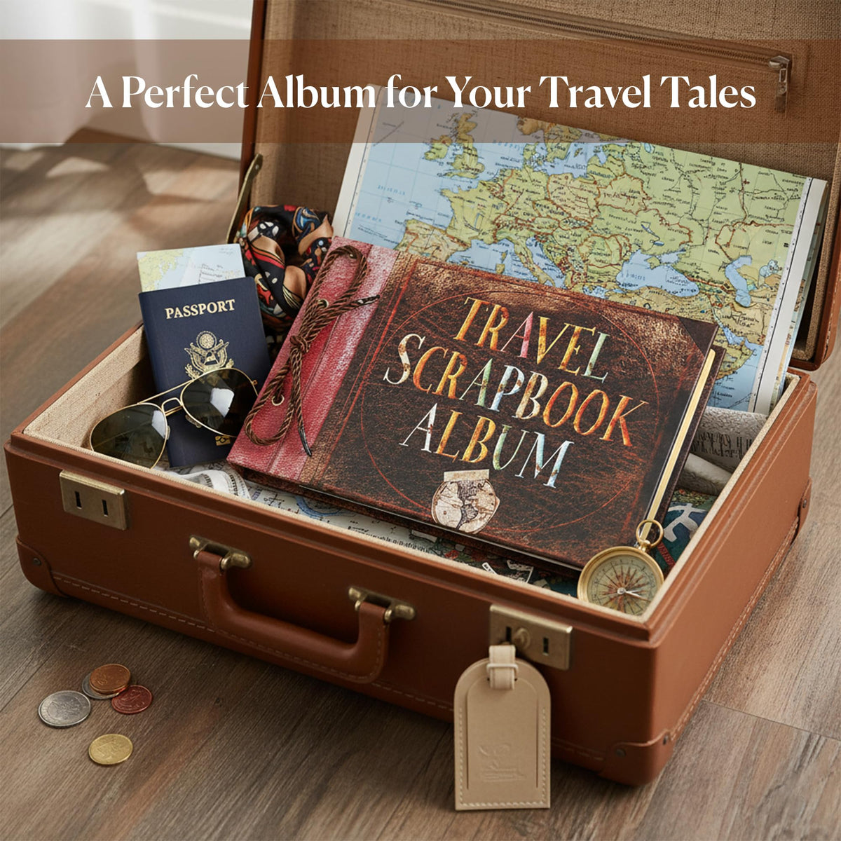 Adventure Scrapbook, Adventure Book & Memory Book for Travel Moments, DIY Photo Album with Stickers and Pens, Romantic Gift Idea for Couples, Anniversary Present, Vacation Keepsake, Journey Lovers