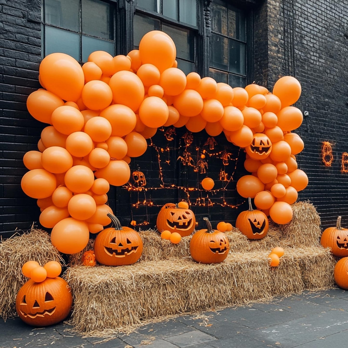 PartyWoo Orange Balloons 123 pcs Different Sizes of 18 12 10 5 Inch Fall Balloon Arch Kit Garland for Thanksgiving Halloween Little Cutie Baby Shower Birthday Party Decorations Orange-Y9