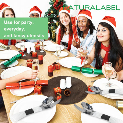 NATURALABEL 500 PCS Paper Napkin Rings with Box, Self-Adhesive Napkin Bands, for Family Meal, Birthday Party, Wedding, Celebration (Black)