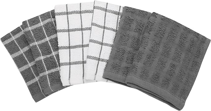 Ritz Terry Check Dish Cloth Set: Highly Absorbent & Super Soft