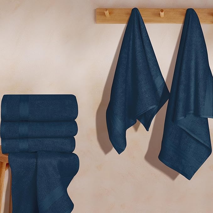 GLAMBURG Ultra Soft 6-Piece Hand Towel Set 16x28-100% Ringspun Cotton