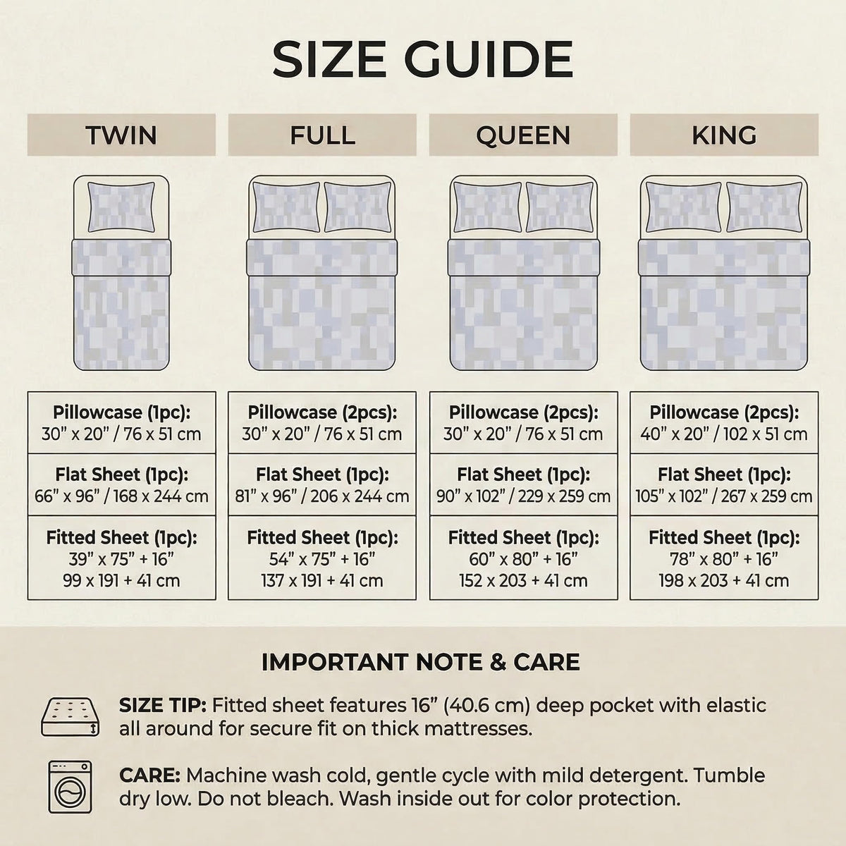YIYEA King Size Sheets Set, Premium Double Brushed Microfiber Bed Sheet Set for All Season, Soft Breathable, 16" Deep Pocket, Shrinkage and Fade Resistant, 4PC, King