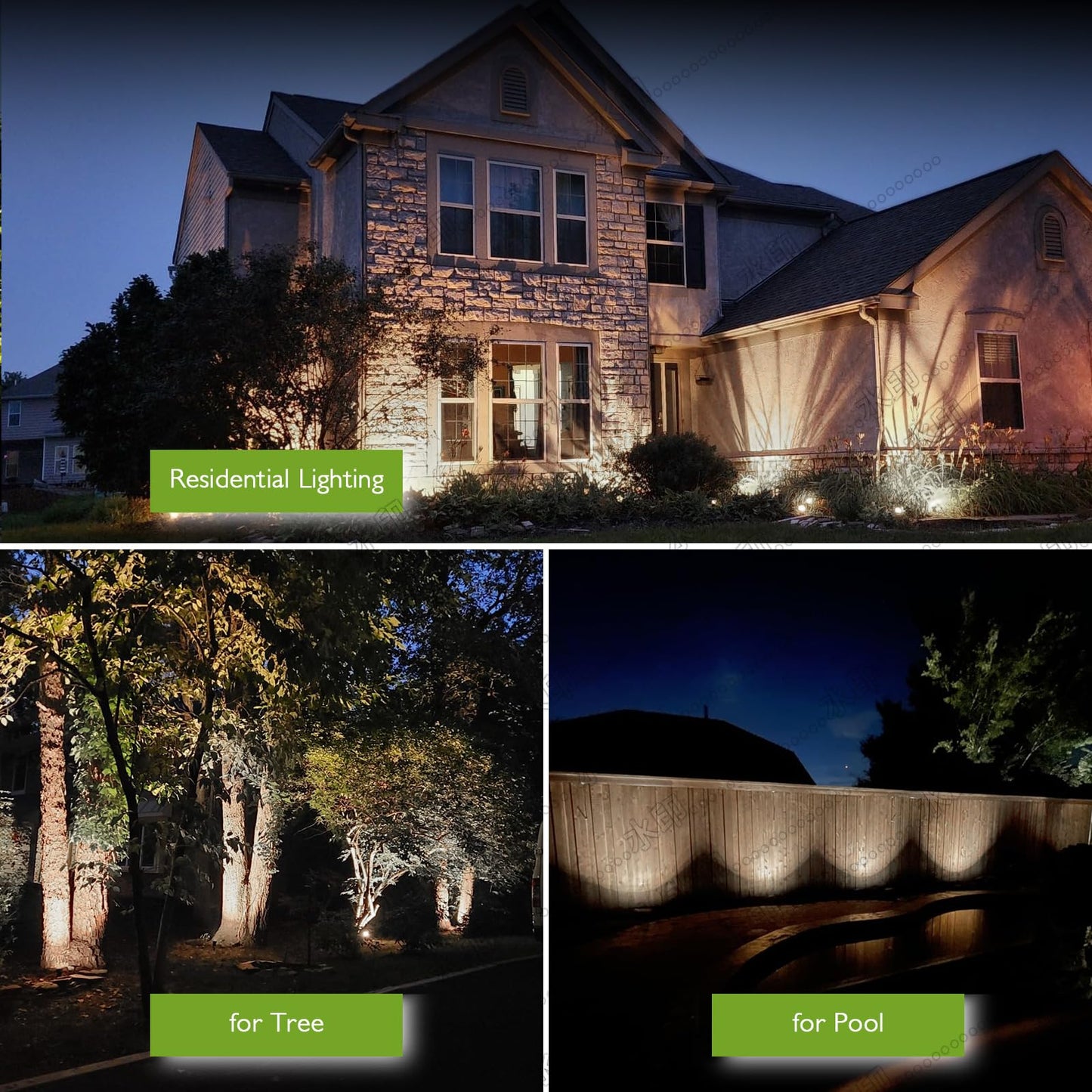 Outdoor Spotlight Cool White 6000K, 10W LED Spot Lights Outdoor for Yard Garden Tree, 120V Plug in Landscape Lighting with IP65 Waterproof for Halloween Christmas Decor, 4 Pack