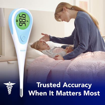Vicks SpeedRead Digital Thermometer for Baby, Kids & Adults, Color-Coded Readings, Oral, Baby Rectal Thermometer or Under The Arm, Water Resistant