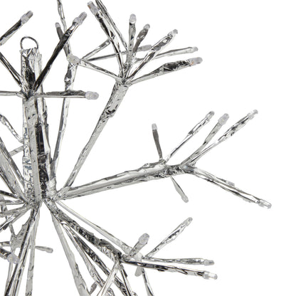 Alpine Corporation 16"H Indoor Holiday 3D Snowflake Hanging Ornament with LED Lights, White , Christmas Decoration