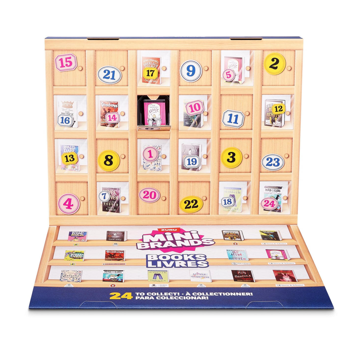 Mini Brands Books Advent Calendar by ZURU, Collectible Seasonal Toys for Girls, Boys, and Collectors