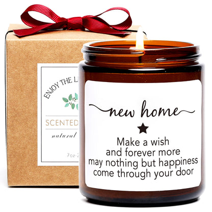 House Warming Gifts New Home,New Home Candle,Gifts for Women,House Warming Gift for Women and Men,Gift for Home Buyers,New Homeowner,Sandalwood & Rose Scented Candle,7oz