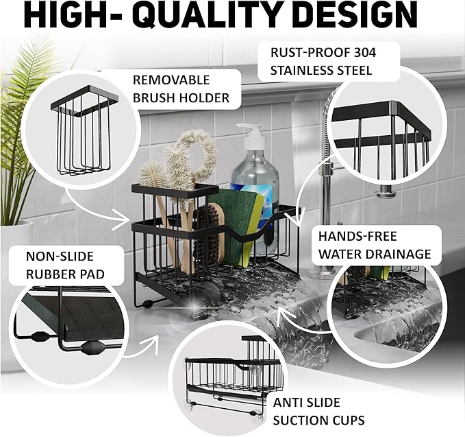 Small Kitchen Sink Caddy Organizer and sponge holder