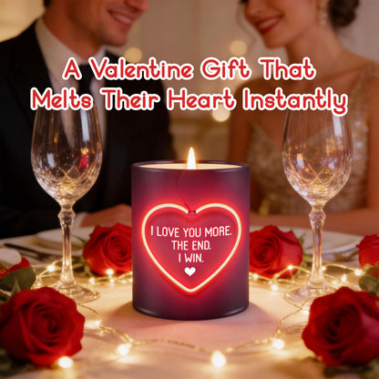 TEEZWONDER Valentines Day Gifts for Her Girlfriend - I Love You More Vanilla Lavender Romantic Candles 10 oz - Anniversary Valentines Birthday Gifts for Wife Men Women Girlfriend Boyfriend Him Husband
