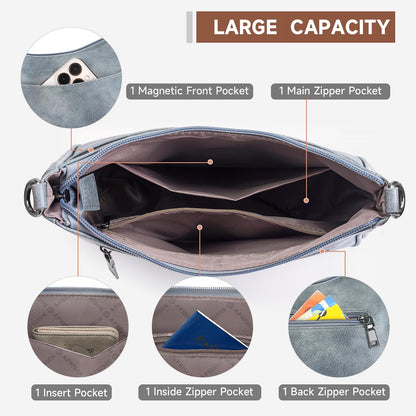 APHISON Crossbody Bags for Women Trendy, Leather Crossbody purse with Adjustable Strap, Women's Crossbody Shoulder Handbags