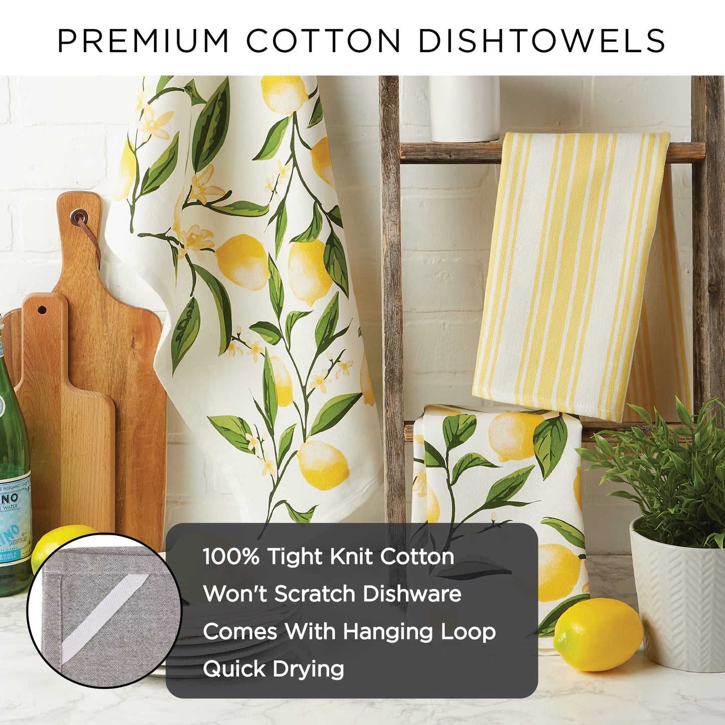 DII Holiday Kitchen Towel Set, Christmas Tea Towels for Baking, Cooking & Entertaining 18x28, Printed Holly, 3 Piece