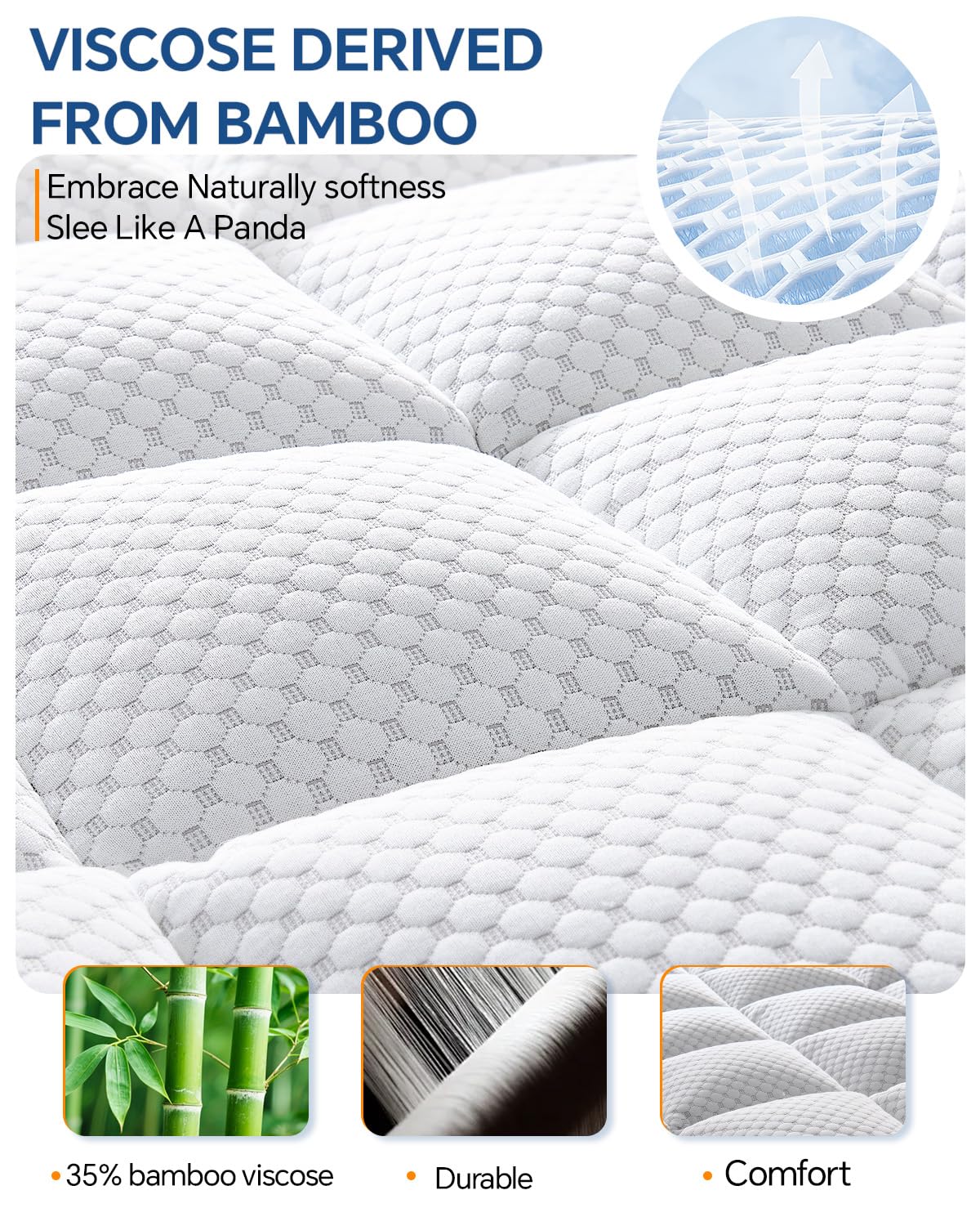 BEDELITE King Dual Layer 4 Inch Memory Foam Mattress Topper, 2 Inch Soft Pillow Top Mattress Pad Cover and 2 Inch Gel Memory Foam for Pressure Relief, 2-in-1 Design for Comfort & Support