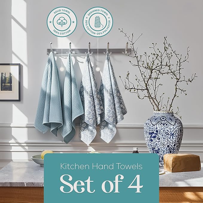 MosJos Kitchen Towels, Cotton Hand Towels, 18 x 28 Kitchen Linens