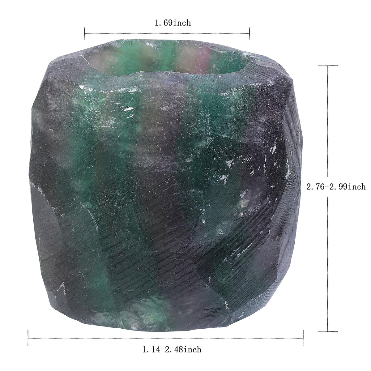 rockcloud Natural Raw Flourite Taper Tea Light Candle Holder Air Plant Holder Healing Stone Home Decoration Figurine