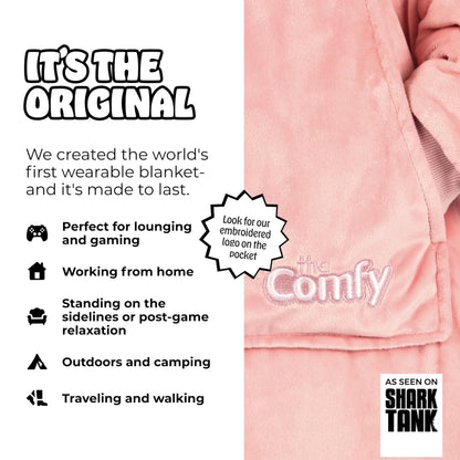 THE COMFY Original | Sherpa Lined Microfiber Fleece Wearable Blanket, Oversized Design with Hood and Pocket, From Shark Tank, for Women & Men, Warm and Cozy Gifts