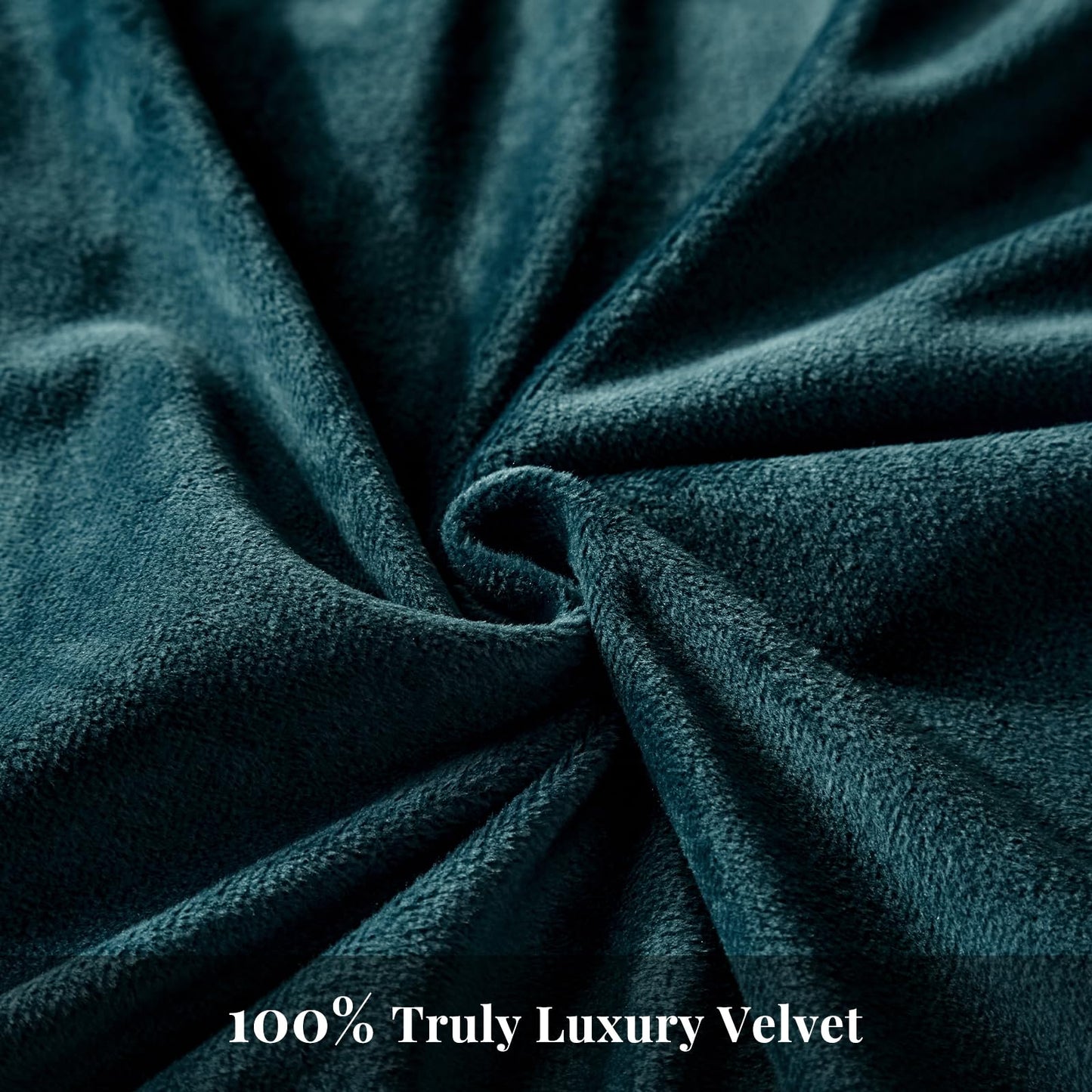 WARMDERN Peacock Blue Flannel Velvet Duvet Cover King Size Duvet Cover Bedding Sets, 3pcs Ultra Soft Luxury Textured Modern Crystal Velvet Duvet Covers with Zipper Closure(Peacock Blue, King)