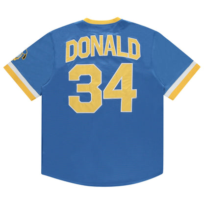 Disney Donald Duck Men's Baseball Jersey - Mens Classic Donald Duck Mesh Button Down Baseball Jersey Donald Duck Fashion Shirt (Blue, X-Large)