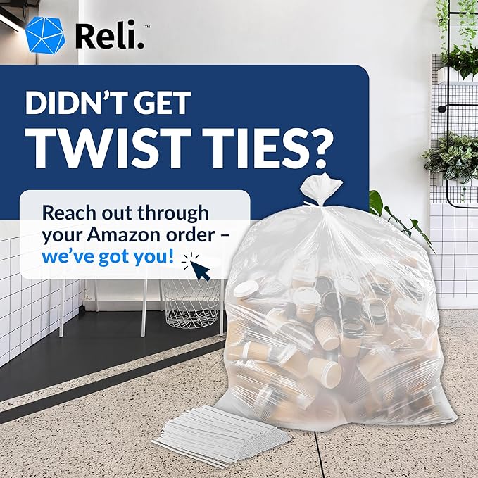 Reli. 40 to 45 Gallon Trash Bags Heavy Duty | 125 Trash Bags