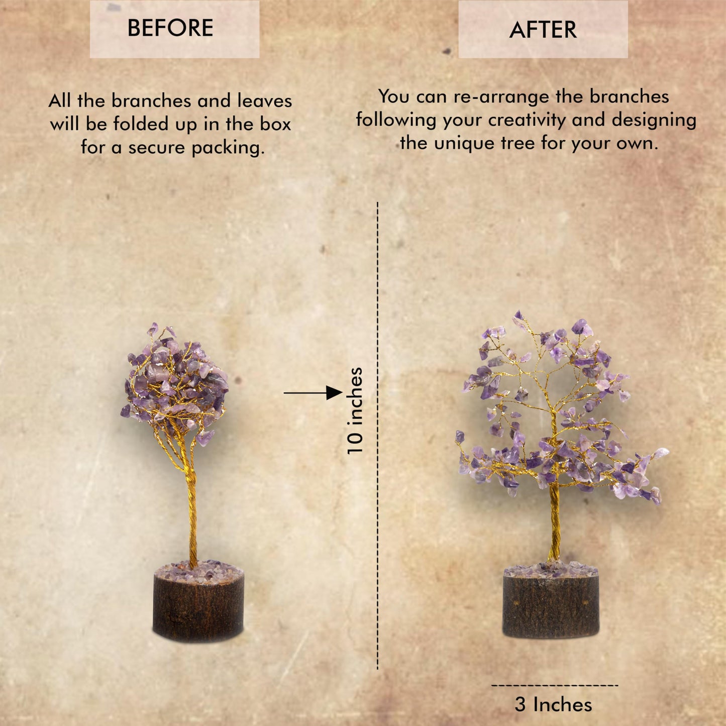 Crystal Tree for Home Decorations Crystals and Healing Stones Witchy Room Crystal Decor Tree Crystal Gifts Gem Tree Christmas Tree Stands for Real Tree (Amethyst Tree)