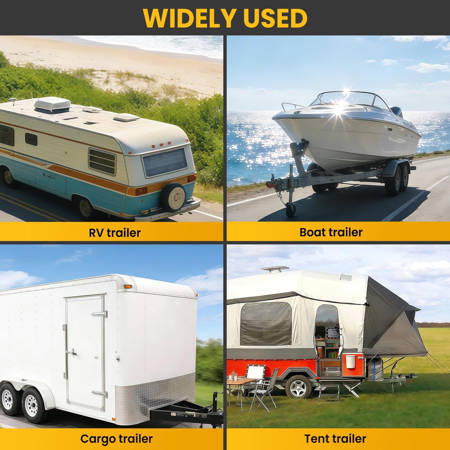 RVSNAIL Trailer Dolly-Heavy Duty Trailer Mover Supports 20,000 lbs Load & 3,500 lb Max Tongue Weight, Universal Fit for RV, Boat, Camper, Jet Ski, Motorcycle, Includes 2" & 2-5/16" Receiving Tongues