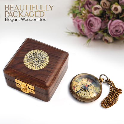 Gift for Grandson Brass Compass with Box Engraved Quote | Memory Present to My Grandson Birthday, Baptism, Graduation, Confirmation, Love, Gift idea by Grandpa Grandma, Greeting Card