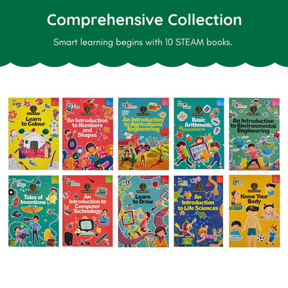 My First STEAM Library Level 1 – Set of 10 Book Educational Box Set for Kids Ages 4–10 | STEAM & Art Learning (Science, Technology, Engineering, Art & ... Skills | Ideal Gift Set for Kids