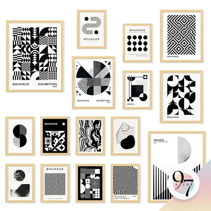 97 Decor Large 11x14 Bauhaus Wall Art Prints - Large Abstract Wall Art Decor, Mid Century Modern Art Wall Decoration, Bauhaus Poster Modern Painting Geometric Pictures For Bedroom Living Room (unframed)