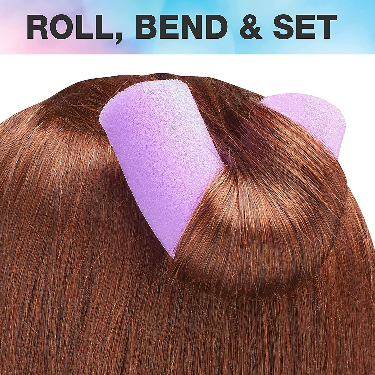 Conair Foam Hair Rollers - Heatless hair curlers - Foam Rollers - Heatless Hair rollers in Large - Pink - 9 Count w/storage case