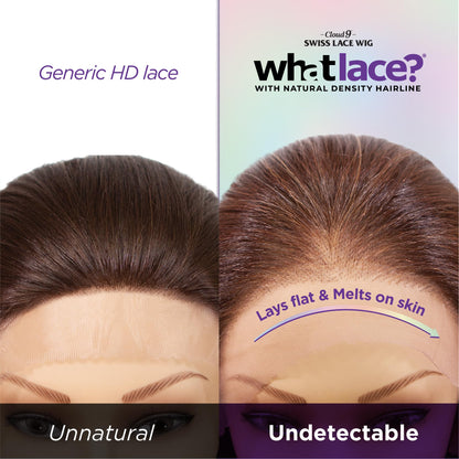 Sensationnel WHAT LACE 13x6 Wigs - Cloud 9 Synthetic Hair Hand Tied Natural Preplucked Hairline Illusion Lace Frontal Lacewig -Whatlace LATISHA (1B)