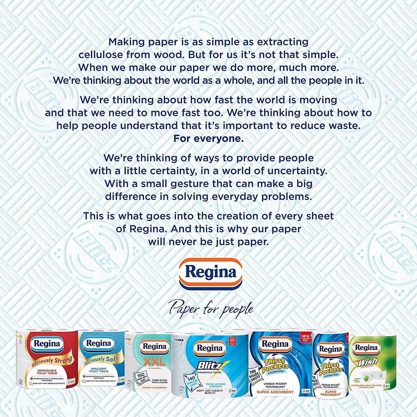 Regina Blitz Household Towel 3-Ply 280 Sheets (Pack of 4)