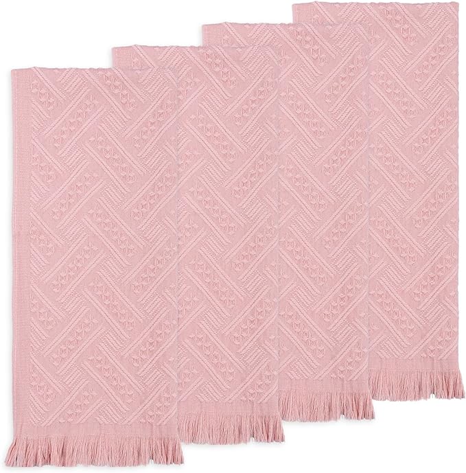 Boho Bathroom Decor Hand Towel 4 Pack 100% Turkish Cotton 14 x 30 Inch Boho