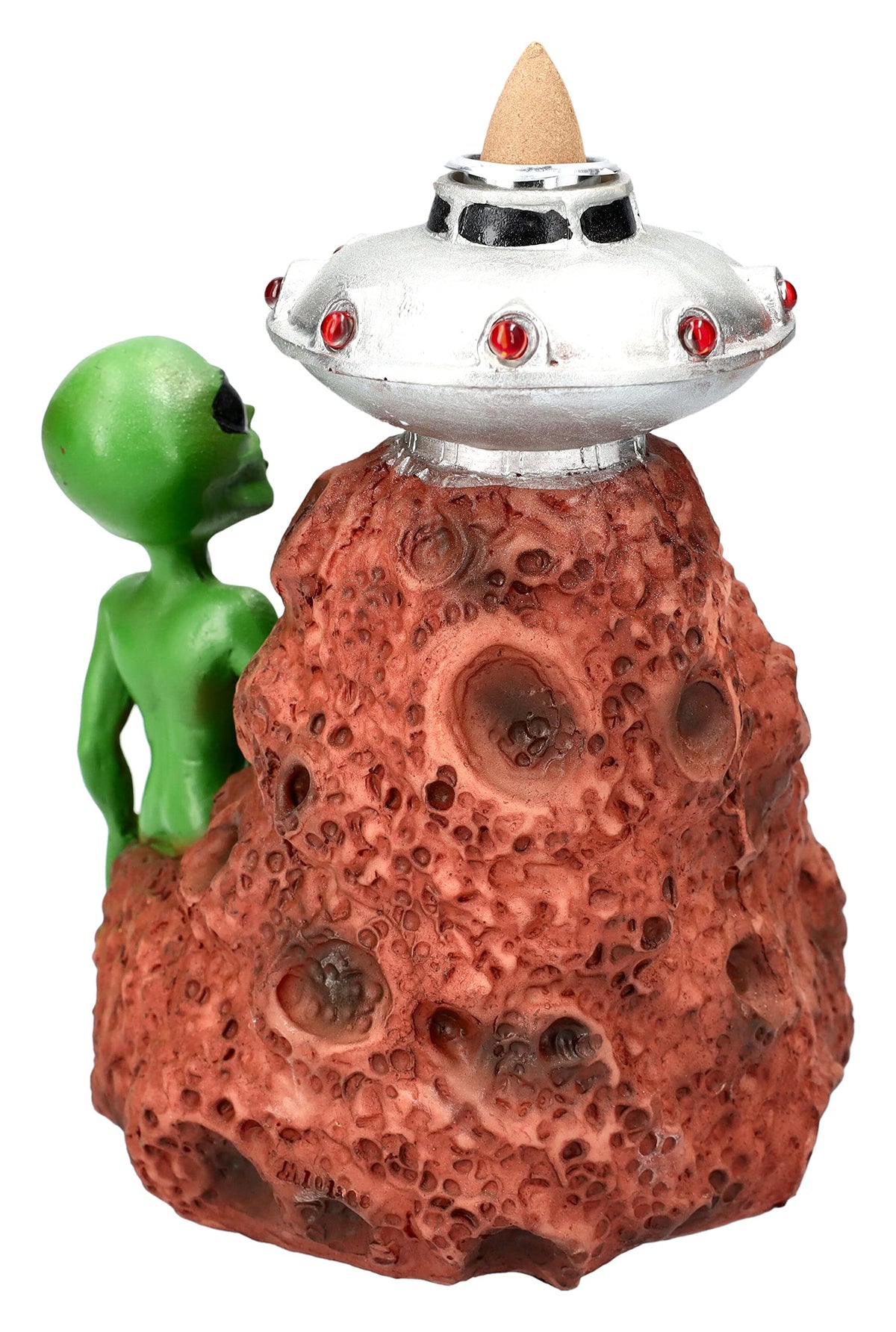 Pacific Giftware Backflow Incense Burner Alien with UFO Backflow Waterfall Incense Holder Alien Figure