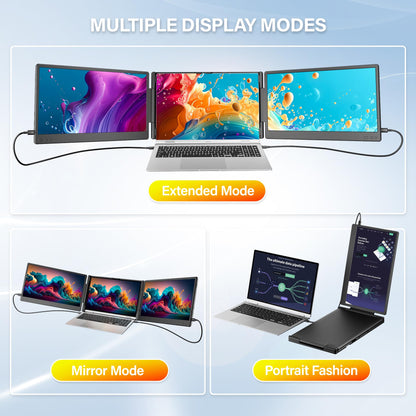2025 New Upgraded Laptop Screen Extender Portable Monitor, 1080P FHD IPS Screen, Monitor Extender for Laptop, Fit for 13-17" Laptops, Plug & Play Compatiable with Windows/Mac/Android/Switch (14 inch)