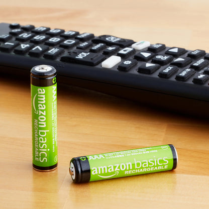 Amazon Basics 16-Pack Rechargeable AAA NiMH Performance Batteries, 800 mAh, 1.2V, Recharge up to 1000x Times, Pre-Charged