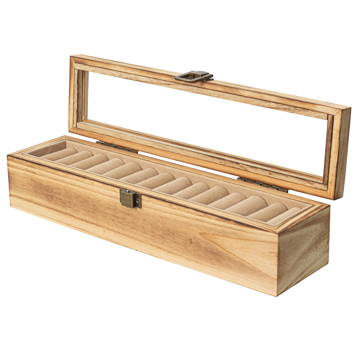 Freezing point Wood Ring Organizer Display Case Mens Ring Boxes For Multiple Rings Jewelry Storage