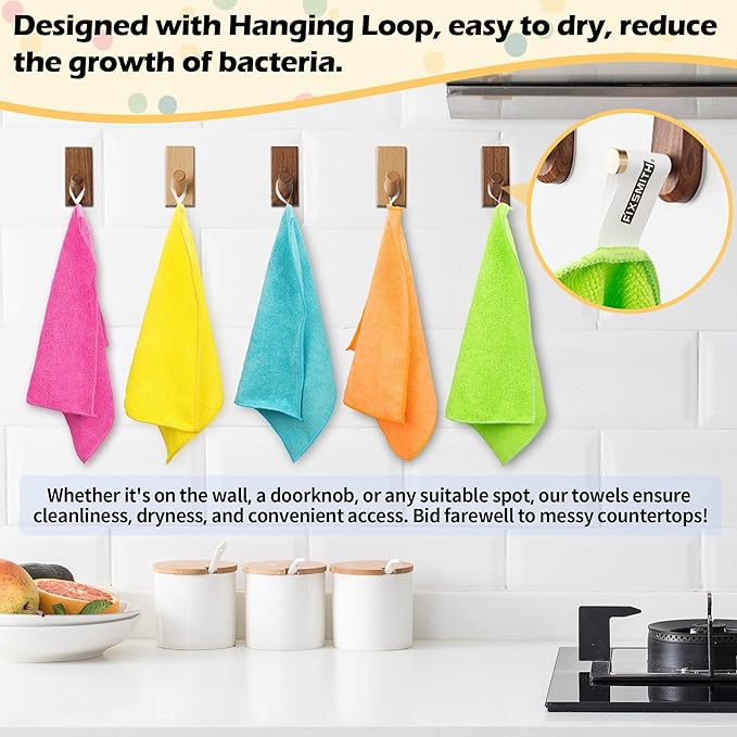 FIXSMITH Microfiber Cleaning Cloth, 50 Pack Cleaning Rags, Cleaning Towels