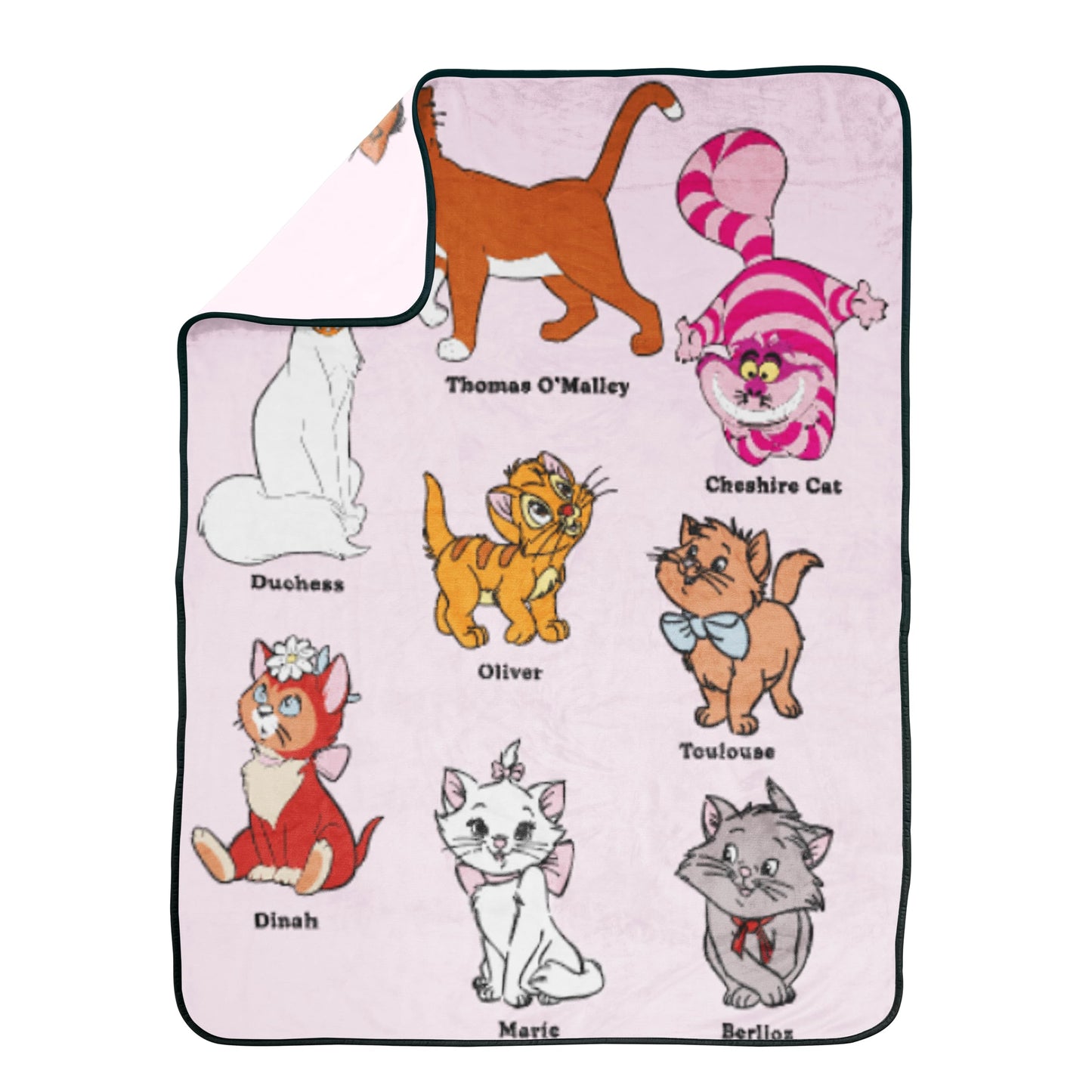 Jay Franco Kids Plush Throw Blanket – Soft & Cozy Fleece Throw for Bedroom & Couch Décor, Official Licensed Product, Pink - Disney Cats, 46x60 - Throw Blanket