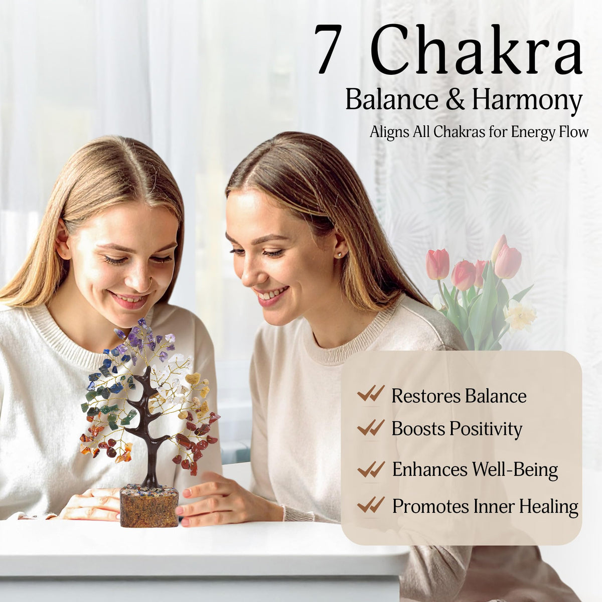 Seven Chakra Tree Of Life Crystal Tree, Crystals And Healing Stones, Birthday Gifts For Women, Healing Crystals And Stones Feng Shui Decor, Crystal Decor For Home Office, House Warming Gifts New Home