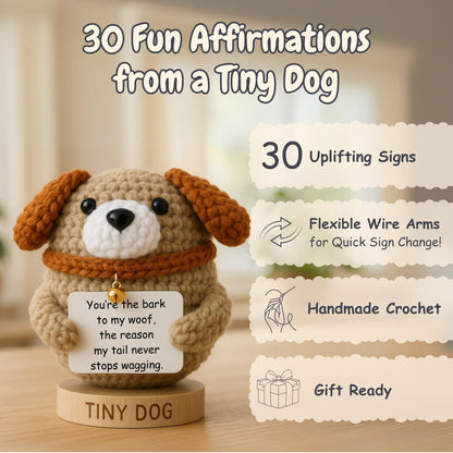Dog Mom Gifts for Women - Tiny Dog Crochet with 30 Cute Signs for Furr Mama | Funny Birthday Gift for Pet Lovers | Funny Present for Birthday, Mothers Day, New Puppy | Cute Positive Crochet Animal