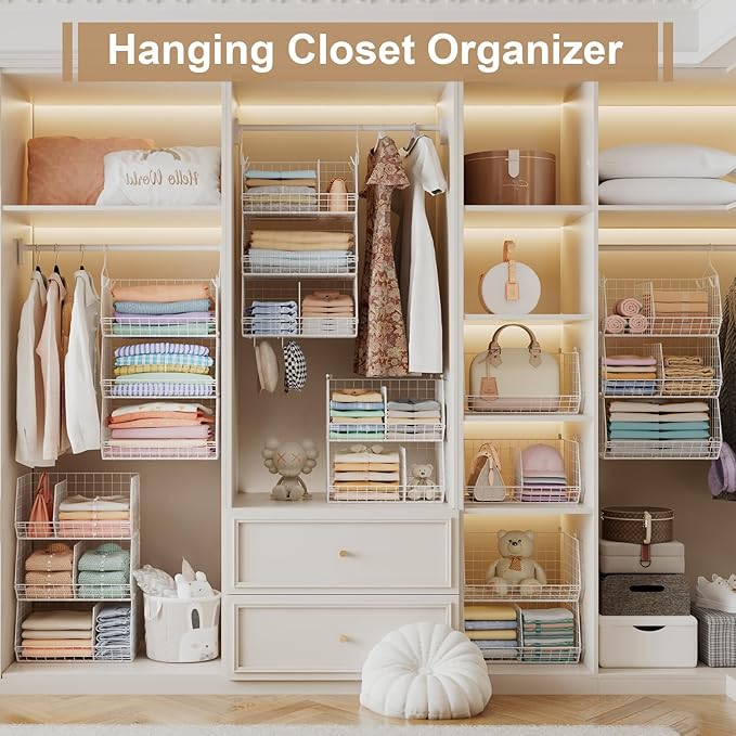 3 Tier Extra Large Closet Hanging Shelves