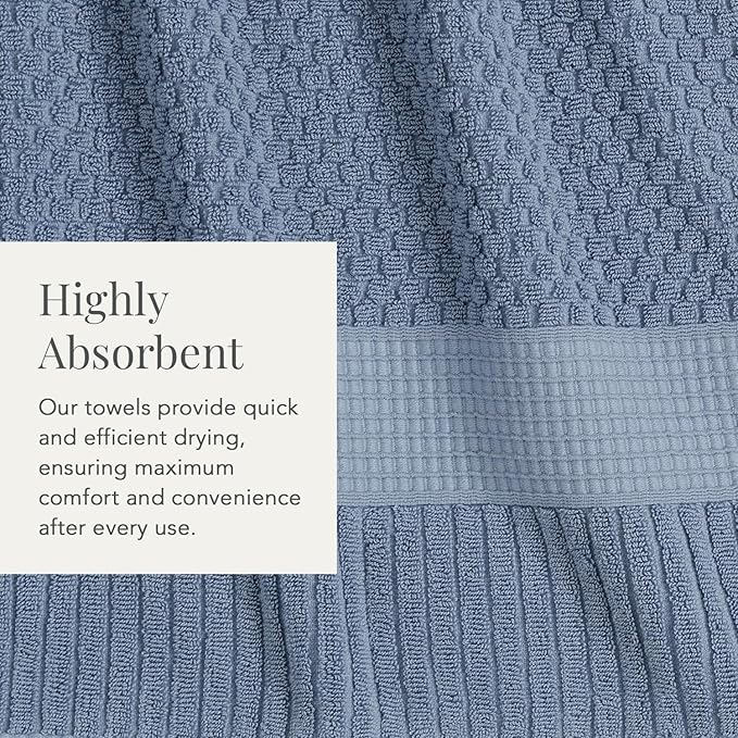 NY Loft 100% Cotton Hand Towel 6 Pack | Super Soft & Absorbent Quick-Dry Hand