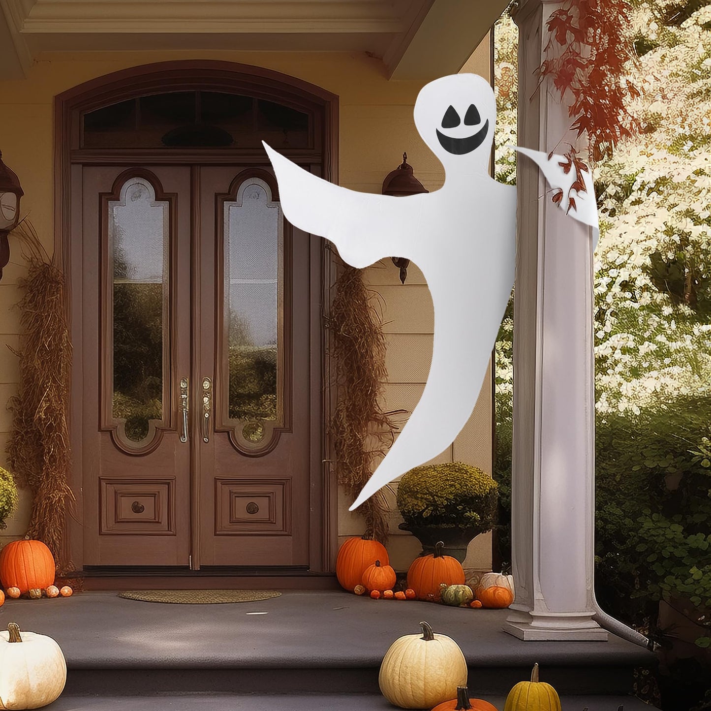 JOYIN Halloween Tree Wrap Ghost Decoration Outdoor, Smiling Hanging Ghost Decorations for Halloween Lawn, Tree Decor, Party Supplies