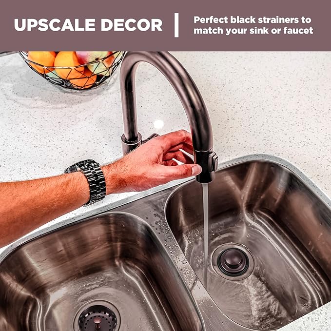 Mudder 3 Pcs Kitchen Sink Drain Strainer and Stopper Stainless Steel Garbage